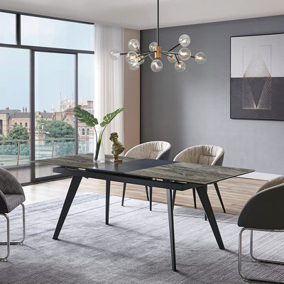 Bhavandeep Extendable Metal Base Dining Table