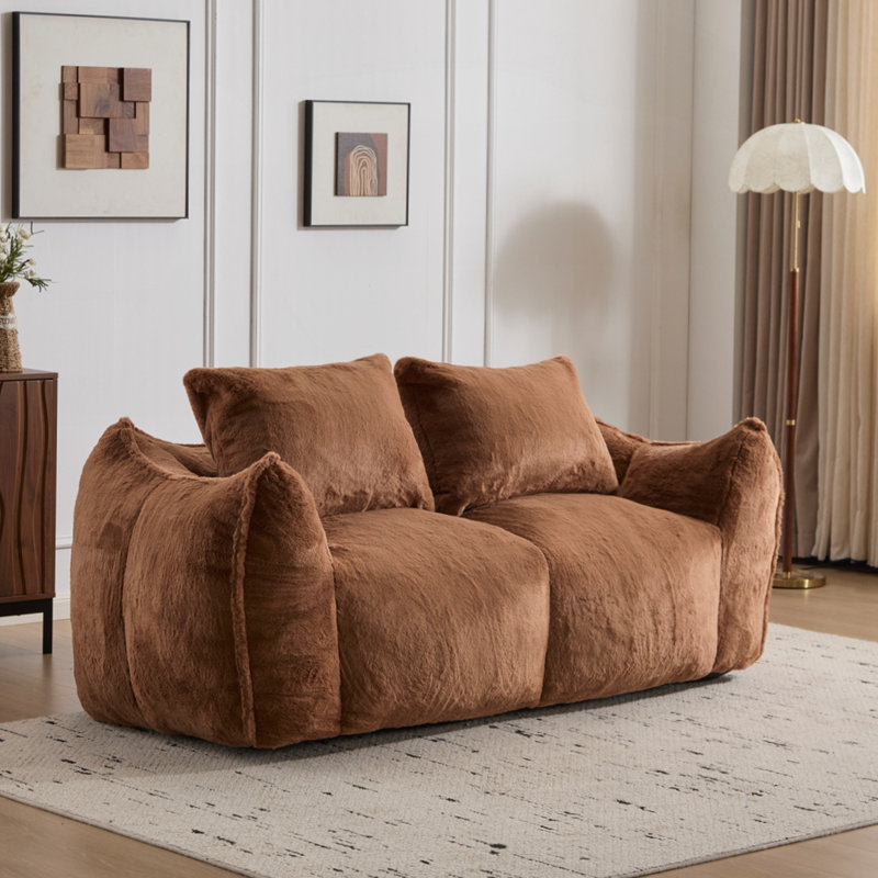 Fauteuil à billes géant pour adultes Fauteuil à billes moelleux ultra doux sans assemblage requis Fauteuil de lecture confortable avec coussins