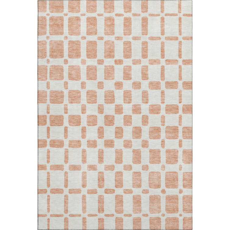 Premium Machine Washable Prisco Peach Rug