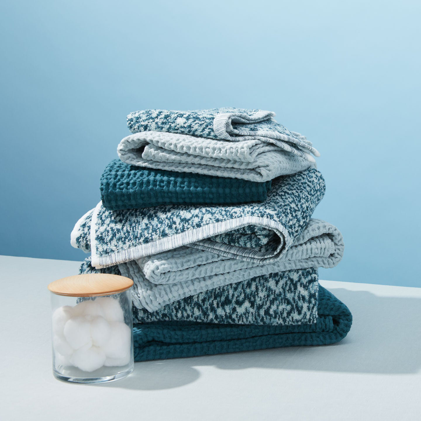 Cotton Terrycloth Towel, Peacock/Sky, Bath Towel - 1 Pack