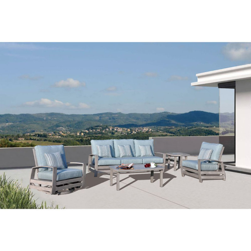 Chaise berçante pivotante avec coussins courtyard Shoaf