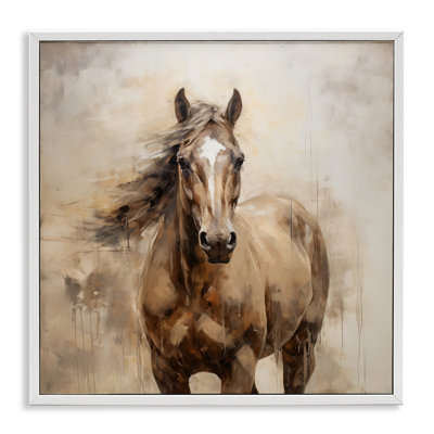 Cheval avec égouttement moderne, estampe numérique encadrée par PI Creative Art