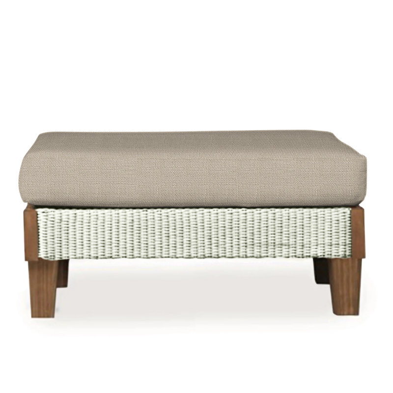 Catalina Outdoor Ottoman, Decorline Natural, Ivory