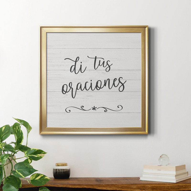 Oraciones - Art textuel sur toile, Or, H 30,5 po x l 30,5 po x P 1,5 po