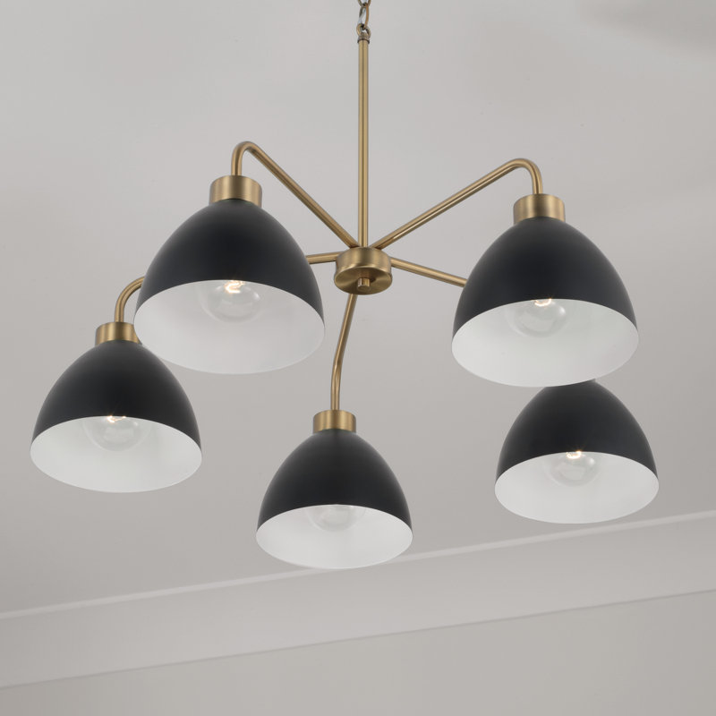 Ross 5 - Light Dimmable Chandelier, Black