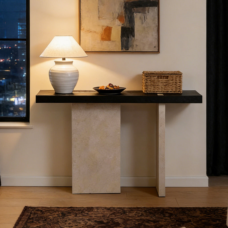 Console 62 po Rolston, H 33,46 po x l 62,99 po x P 15,75 po, Noir