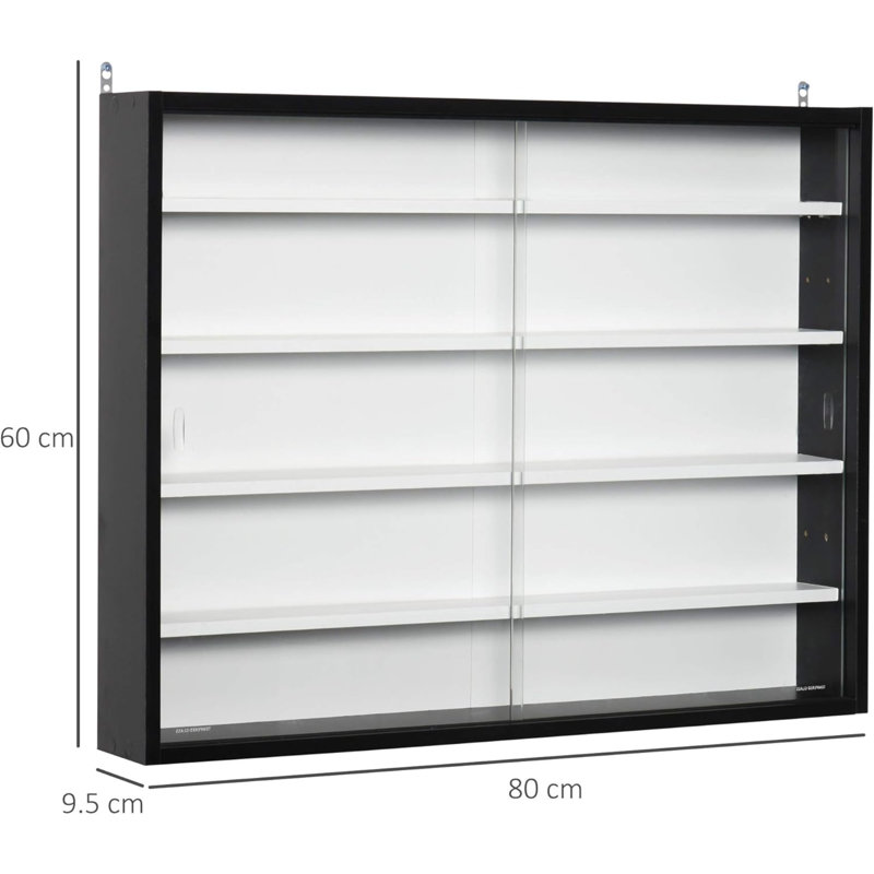 Alyissa 5 Piece Floating Shelf, White/Black