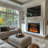 Recessed-In Realistic Flame Electric Fireplace With Adjustable Heat, Timer-356907194