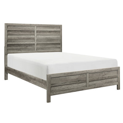 Weathered Gray Rustic Queen Bedroom Bed, With Headboard, And Rails, Made Of Wood Engineered Combinations Includes Productions
