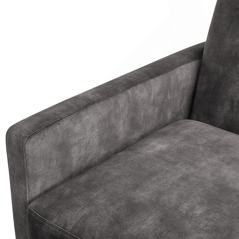 Fauteuil d'appoint à dossier capitonné Matson, Gris foncé
