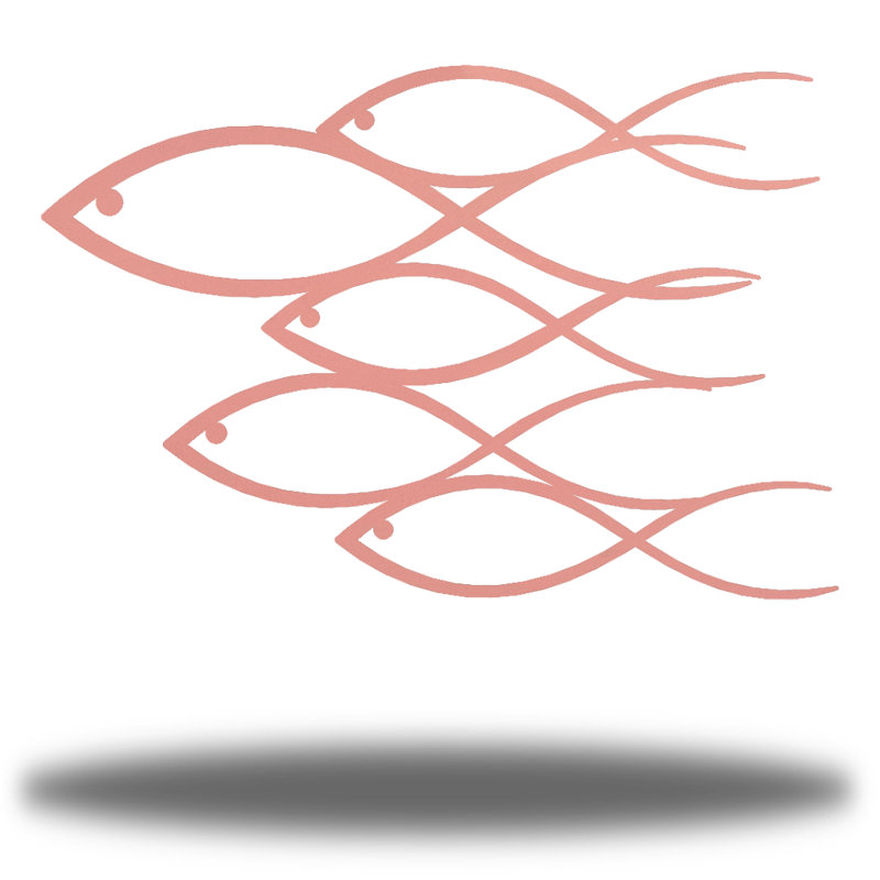 Décoration murale poisson abstrait, Rose, H 24 po x l 24 po x P 0,01 po