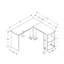 Bureau d'ordinateur, bureau personnel, coin, tablettes de rangement, L de 48 po, bureau, ordinateur portable, stratifié brun, contemporain, moderne
