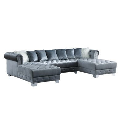Florestan Velvet U-Shaped Sectional Symmetrical