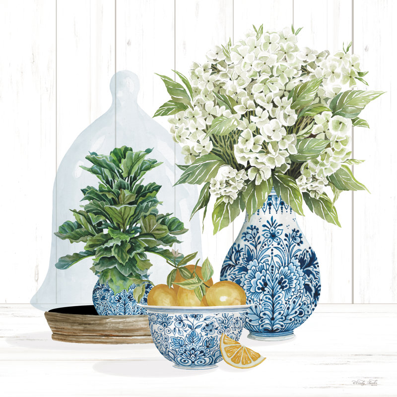 «Chinoiserie Florals II» sur toile par Cindy Jacobs, H 30 po x l 30 po