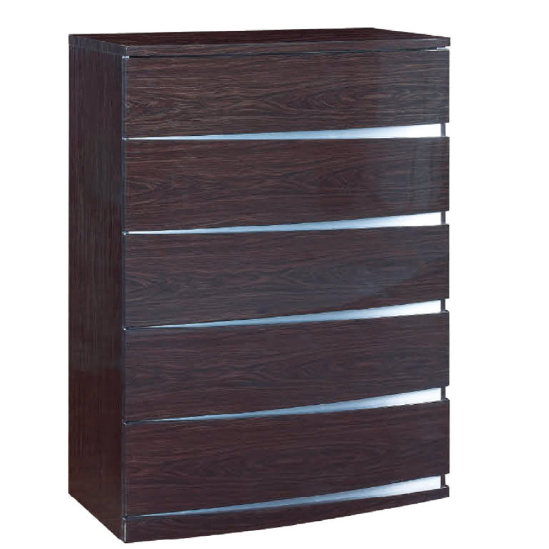 Commode 5 tiroirs Bierman, Brun