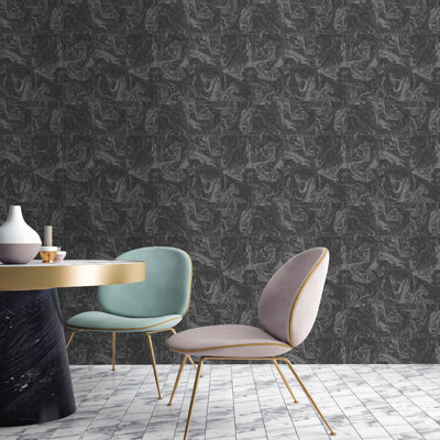 Contour Glitter Marble Tile Washable Wallpaper