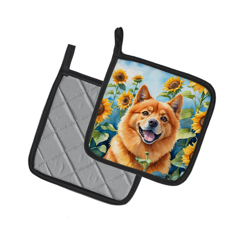 Caroline's Treasures In Sunflowers Floral Polyester Potholder Set
