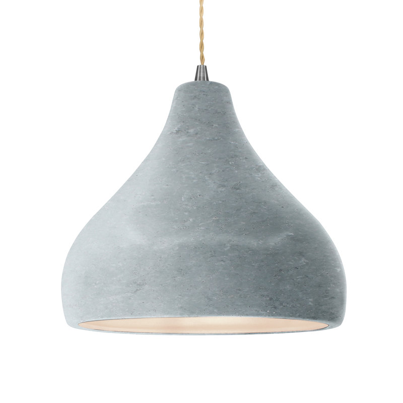 Luminaire suspendu à 1 lumière Meydan, Nickel brossé, H 9,5 po x l 13,5 po x P 13,5 po, Béton