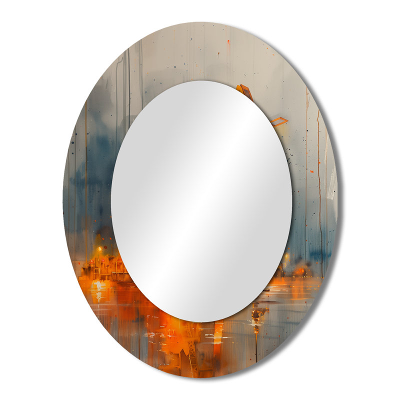 Miroir mural orange orange, 43 po x 33 po