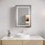 Armoire de salle de bain avec miroir à DEL, anti-buée, imperméable, armoire de salle de bain lumineuse à porte simple 3000K ~ 6000K avec interrupteur tactile, à intensité variable, encastrée ou à fixation en surface
