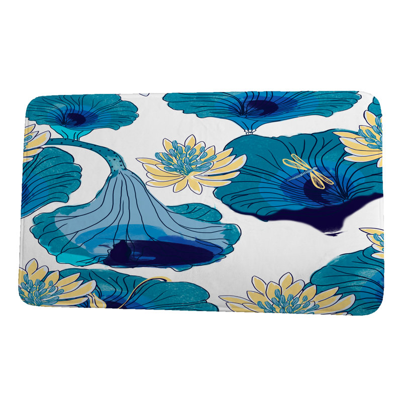 Tapis de bain Lucious, Bleu sarcelle, l 24 po x L 36 po
