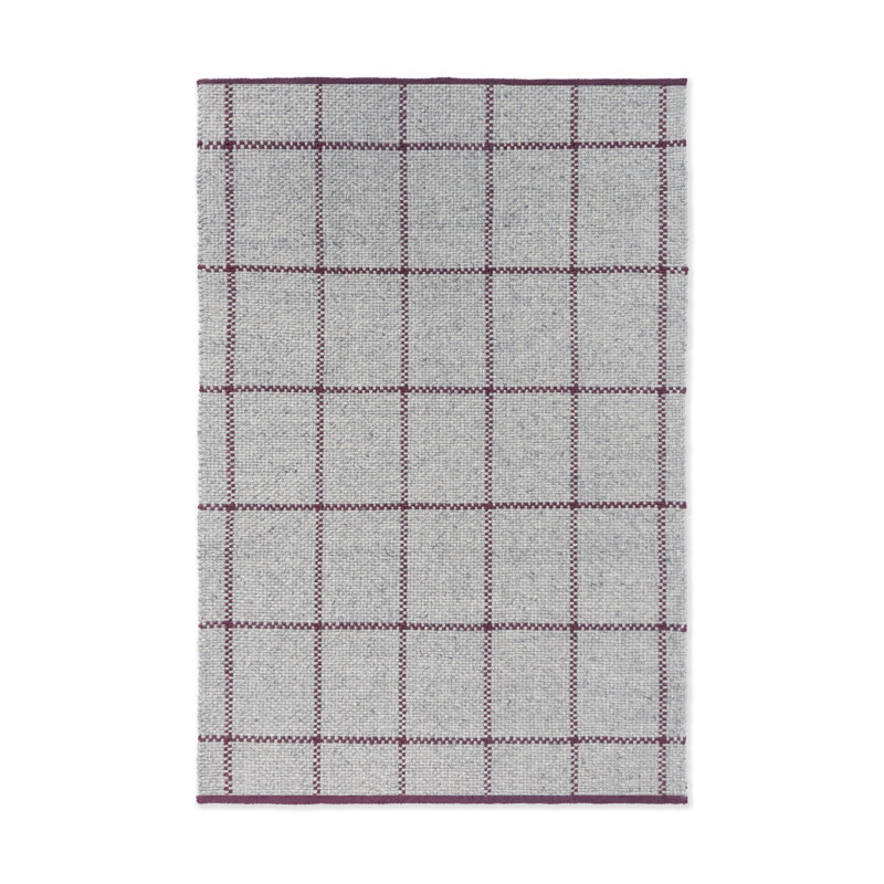 Craft Matter Check cendre / rouge pierre 049100 200X280, Rectangle 4 pi 7 po x 6 pi 6 po