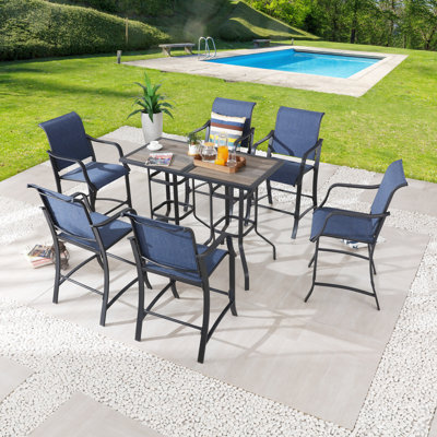 6 - Person Patio Dining Set with Square Table