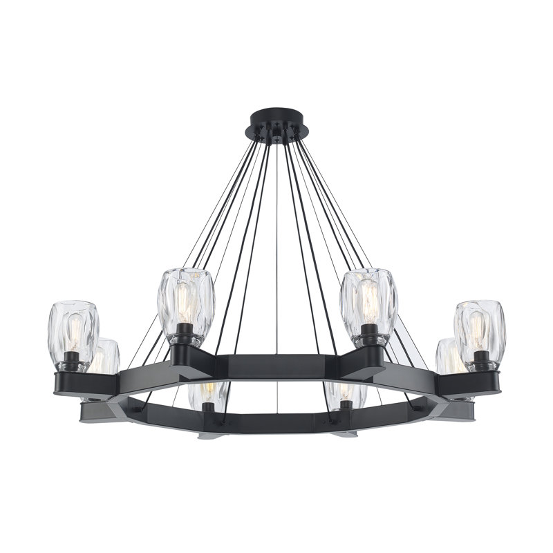 Lustre de salle à manger à roue variable à 8 lumières Jamael