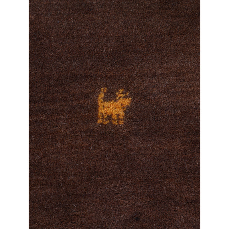 Handwoven Wool Gabbeh Uni Brown Rug, Square 250cm
