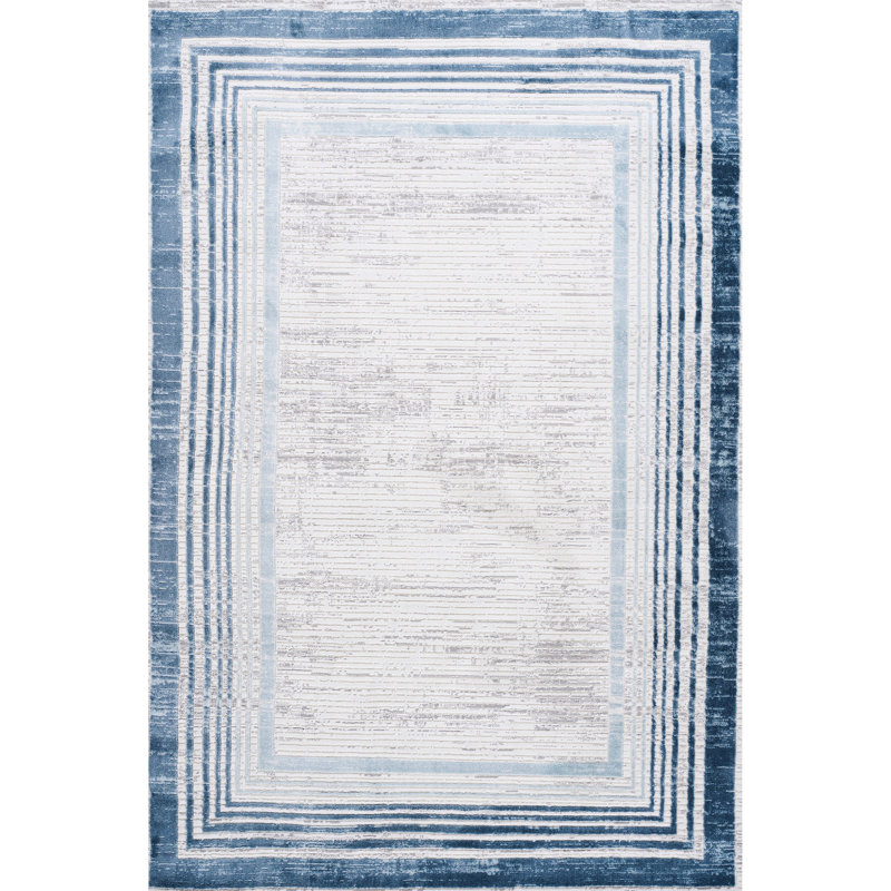 Tapis tissé et tissé 5 x 7 - bleu
