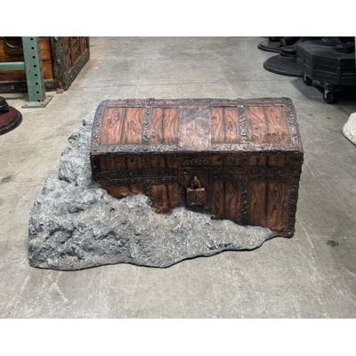 Old Treasure Chest Life Size Statue