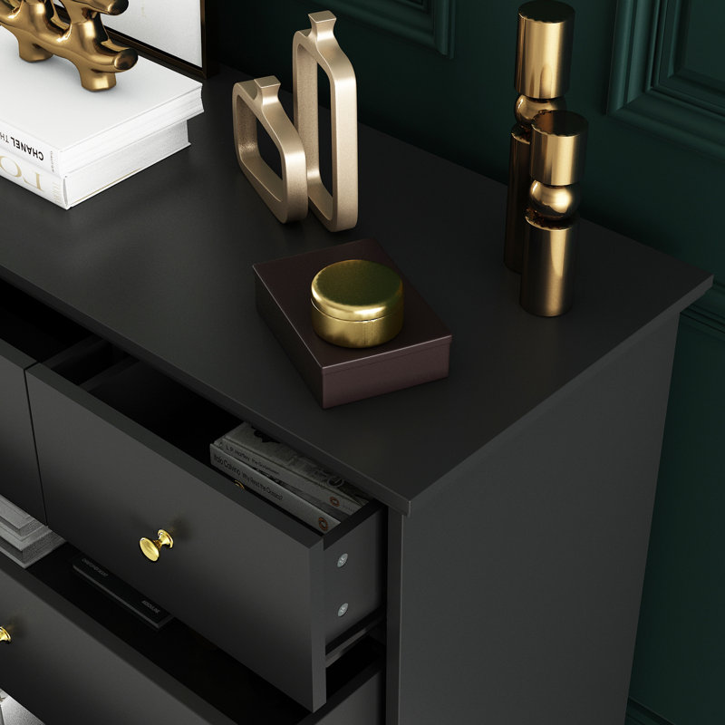 Hoschton 55.1'' W 10 - Drawer Dresser, Black