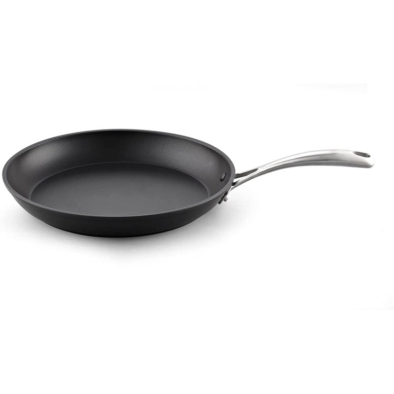 3-Piece Black Aluminum Nonstick Frying Pan Set with Stainless Steel Handles