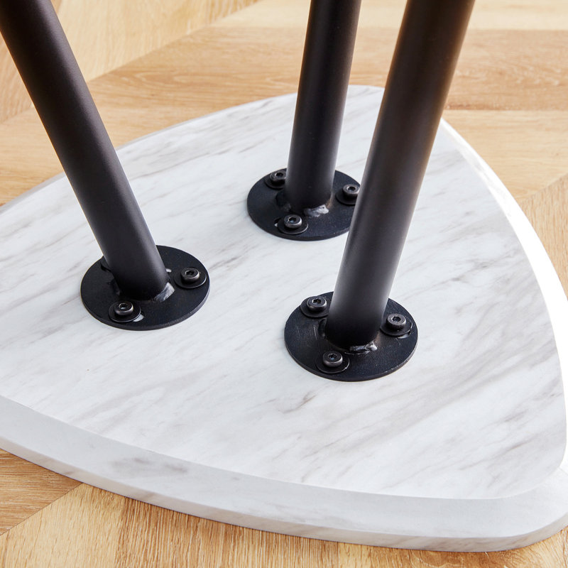 Table basse Maliah, Blanc, Noir