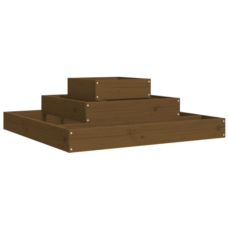 Adner Self-Watering Wood Raised Garden Bed, 27cm H x 80cm W x 80cm D, Black