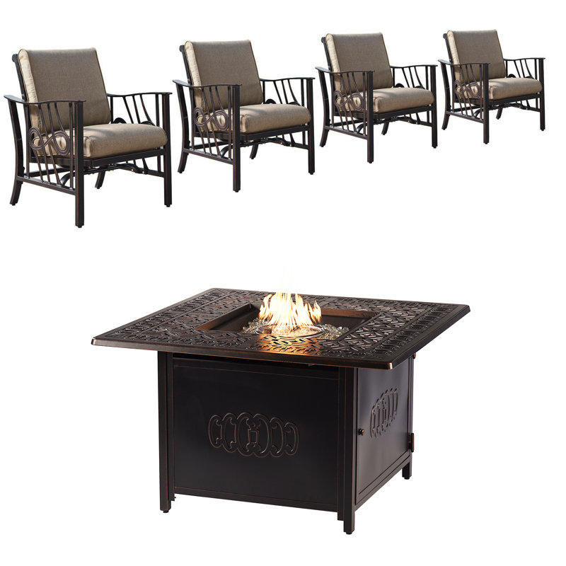 Hendren Outdoor 5 - Piece Conversation Set