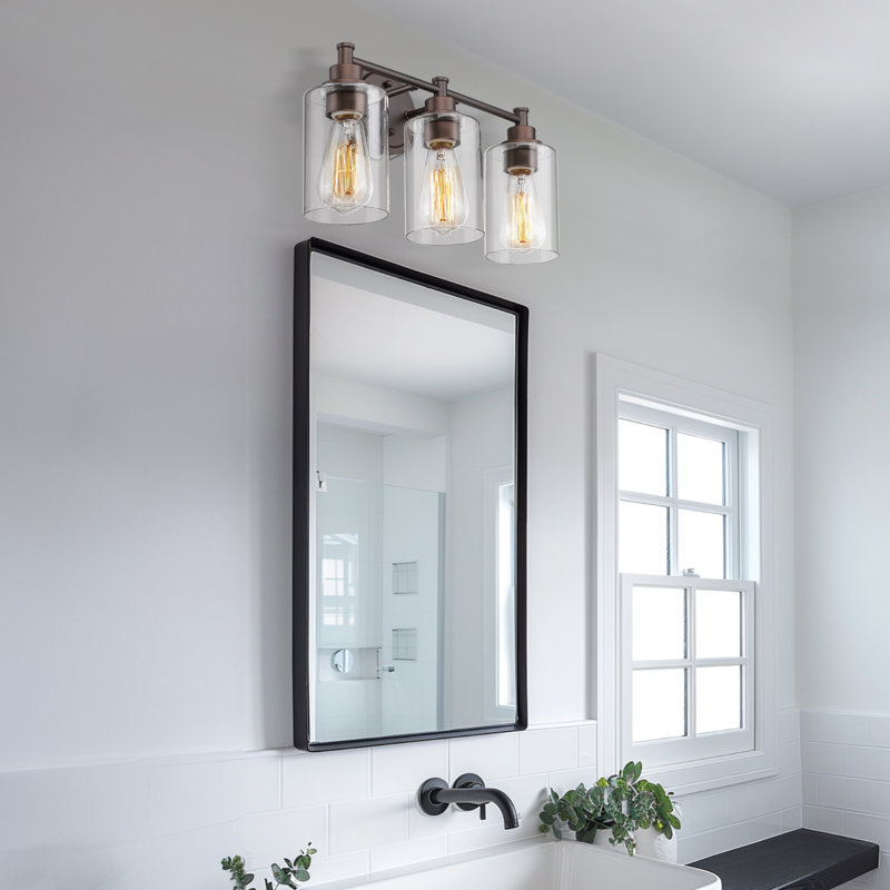 3 - Light Dimmable Vanity Light, Oil Rubbed Bronze