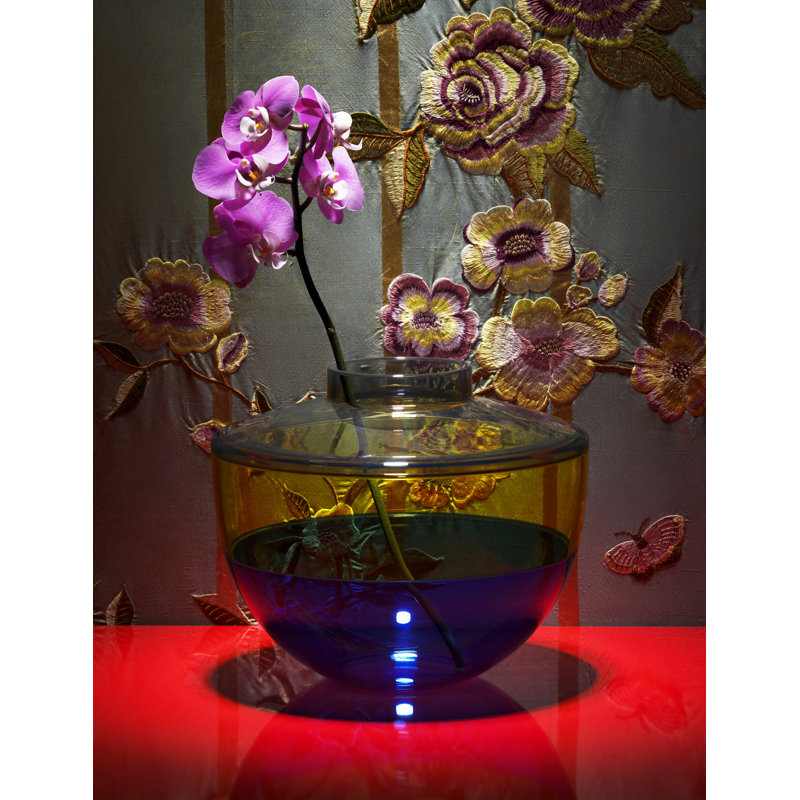 Shibuya Table Vase, Gray/Yellow/Blue