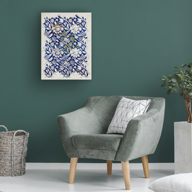 William Morris Blue and White Floral Pattern Canvas Art