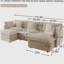 Canapé modulaire en U avec repose-pieds réversible, canapé d'angle convertible 5 places avec 2 repose-pieds, canapé moelleux et minimaliste moderne pour le salon, chenille beige