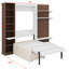 Lit escamotable avec panneau paysage de montagne, armoire de rangement et façade de canapé pour appartements et chambres d'hôtes-421458579