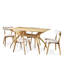 Ensemble de salle à manger à tréteaux en bois pour 4 personnes 59 "avec chaises rembourrées Bryona-1320900774-1320900768