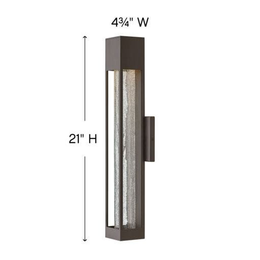 Vapor 1 Light Outdoor Sconce, Bronze, 21" H x 4.75" W x 3.75" D
