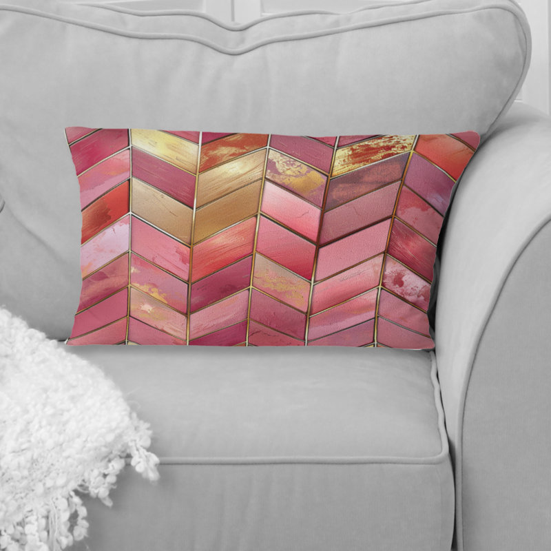 Coussin à chevrons Mid-Century