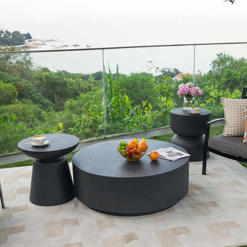 3 - Piece Living Room Table Set, Black