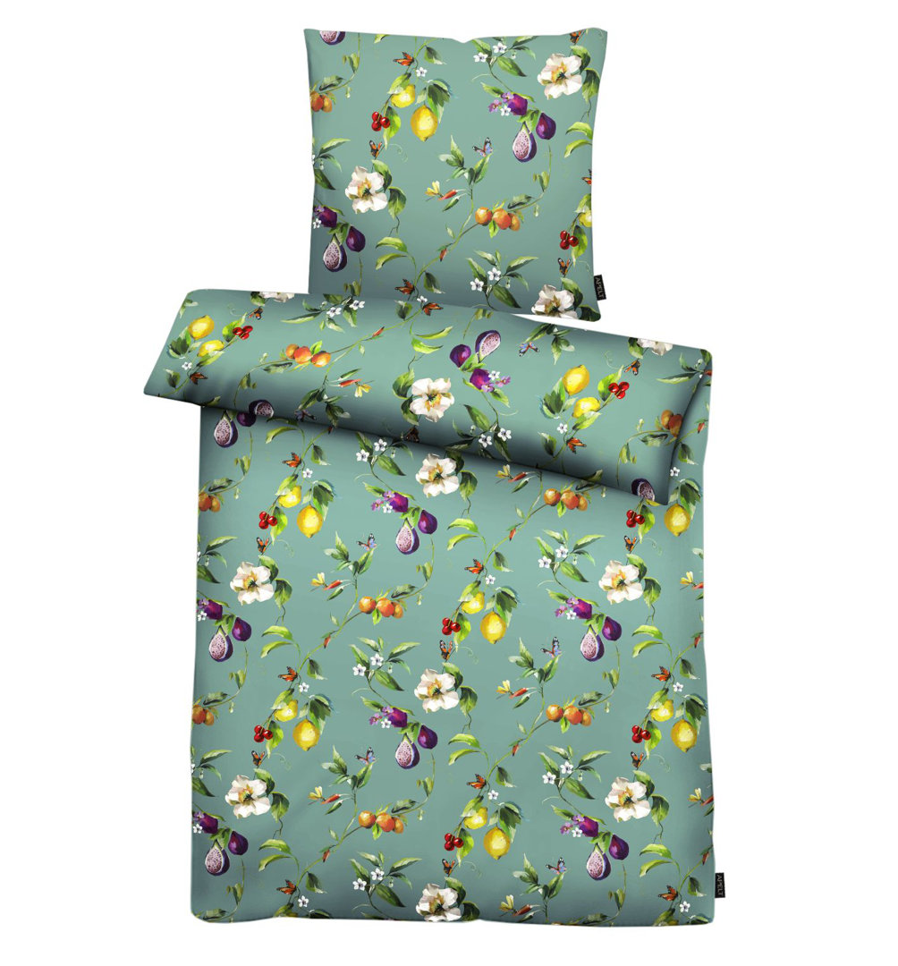 Green/Yellow/Purple 100% Cotton 2 Piece Duvet Cover Set