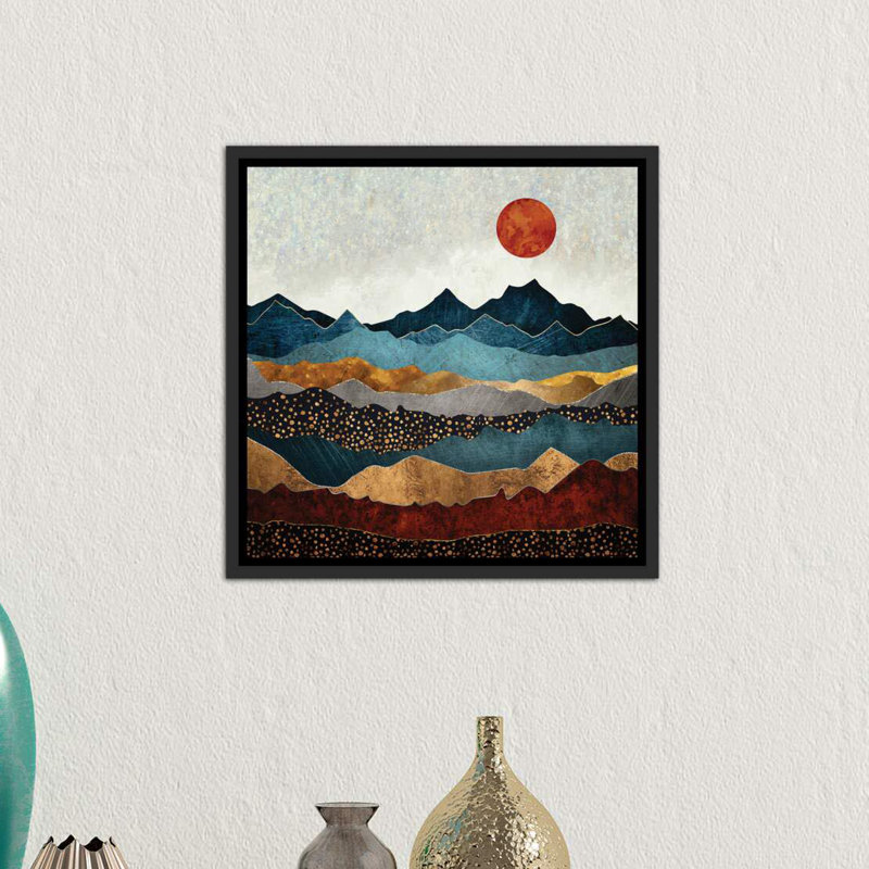 «Amber Dusk» par Spaceécur Designs - reproduction, Toile avec cadre noir, H 18 po x l 18 po x P 1,5 po