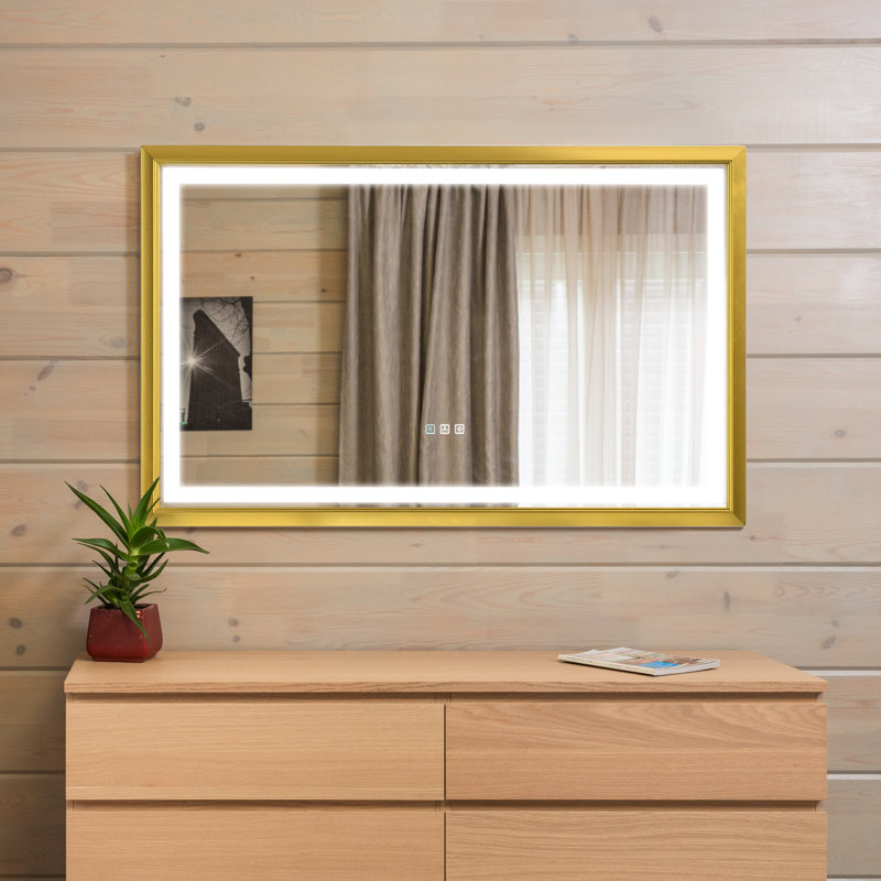 Miroir mural Daesia, Doré, 42 po x 24 po