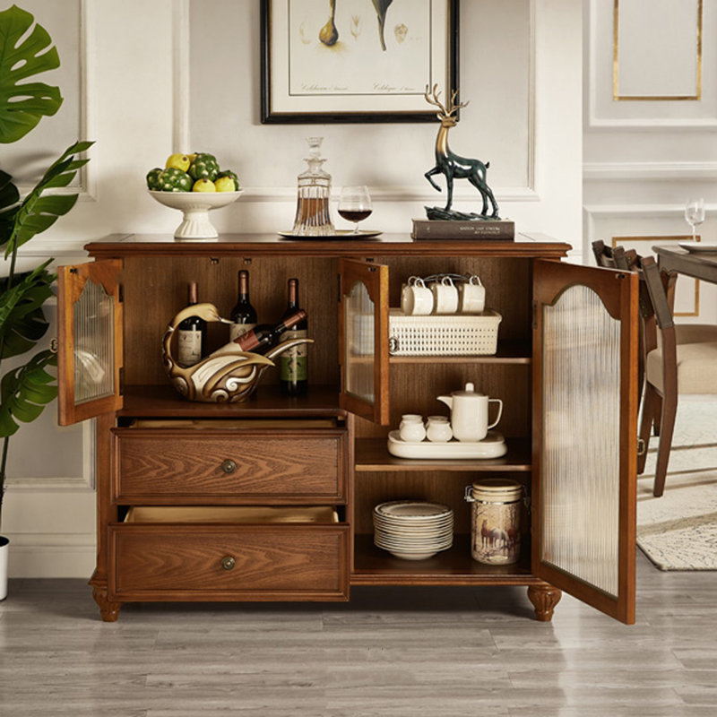 Solid wood vintage side cabinet family living room