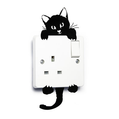 Décalcomanie murale interrupteur pour chat